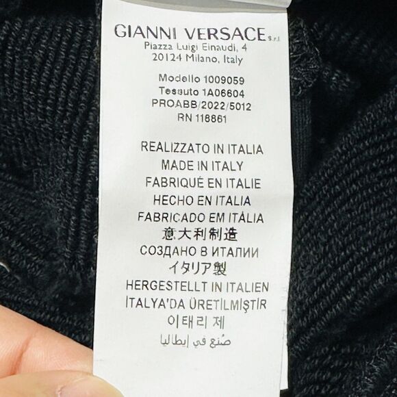 Versace Cut Out Detail Distressed Black Sweater Hoodie Oversized 42/6 NWT $2,150 - Picture 11 of 15